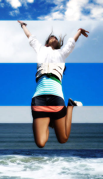 Fotocomposición salto chica