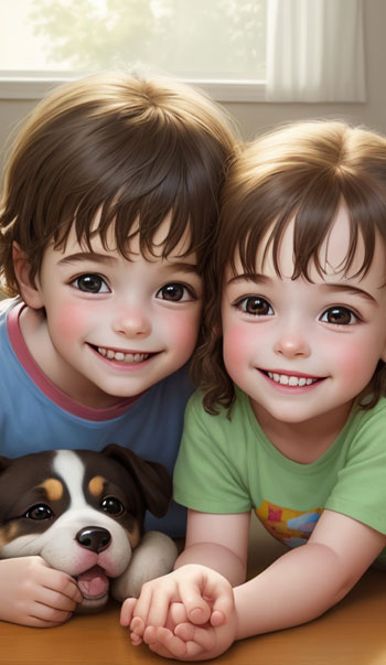 Modelos personalizados IA hermanos efecto pixar