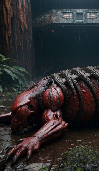 Modelo IA futurista para publicidad en cartel